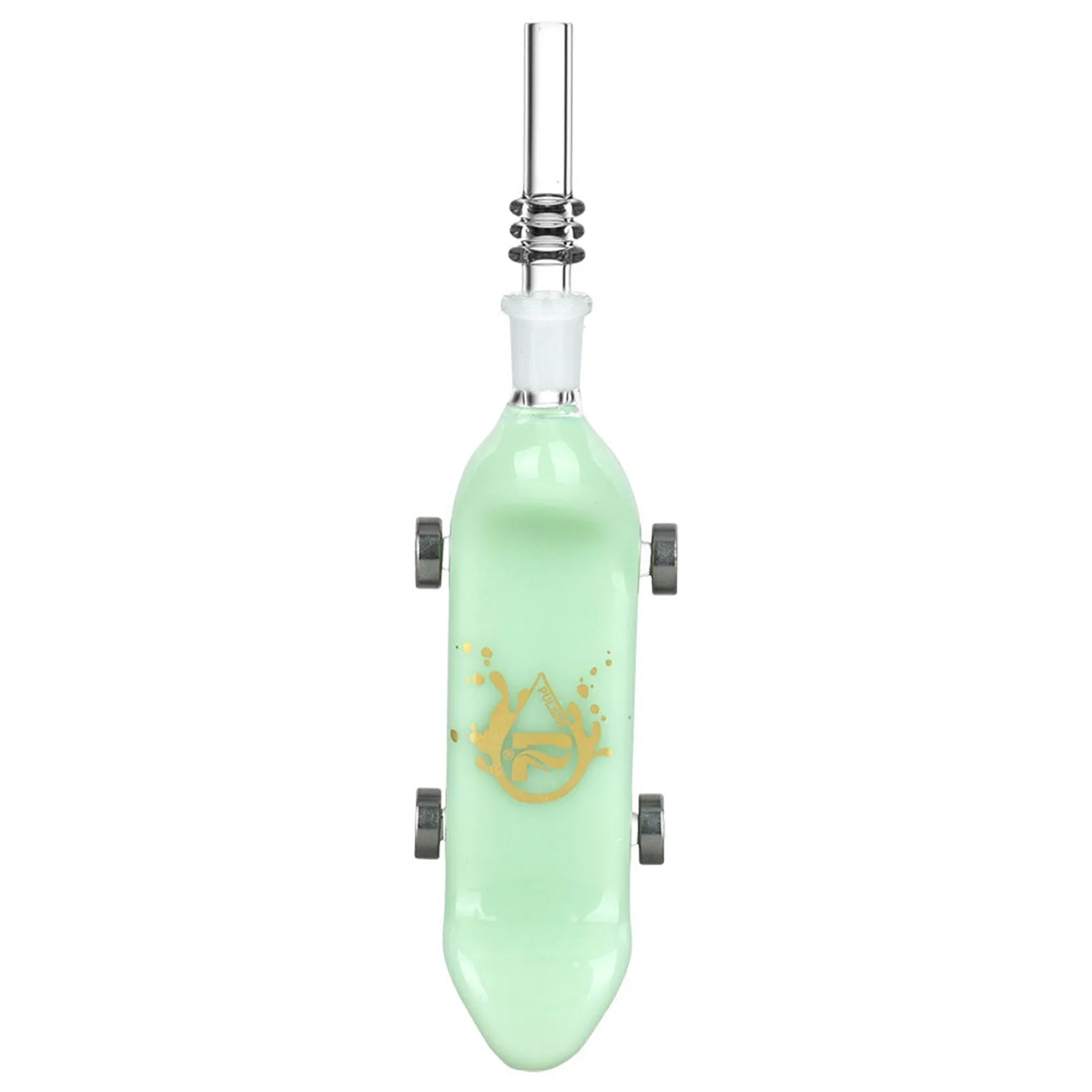 Pulsar Rolling Skateboard Dab Straw with 10mm Quartz Tip