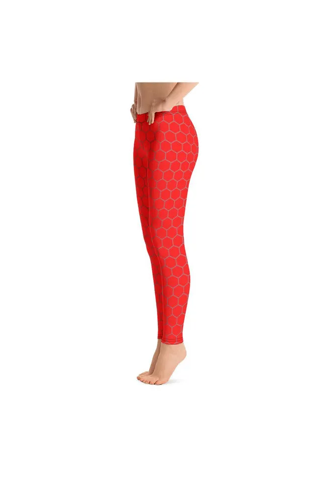 Red Honeycomb Leggings