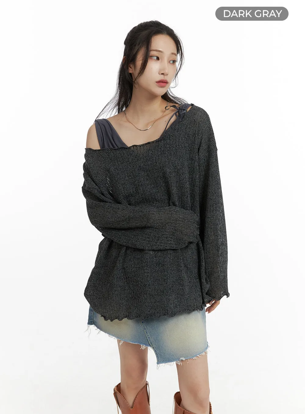 Sheer Oversized Knit Top CM405