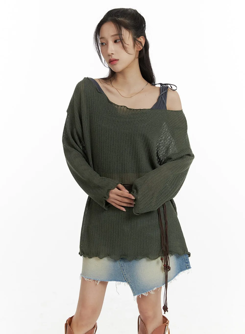 Sheer Oversized Knit Top CM405