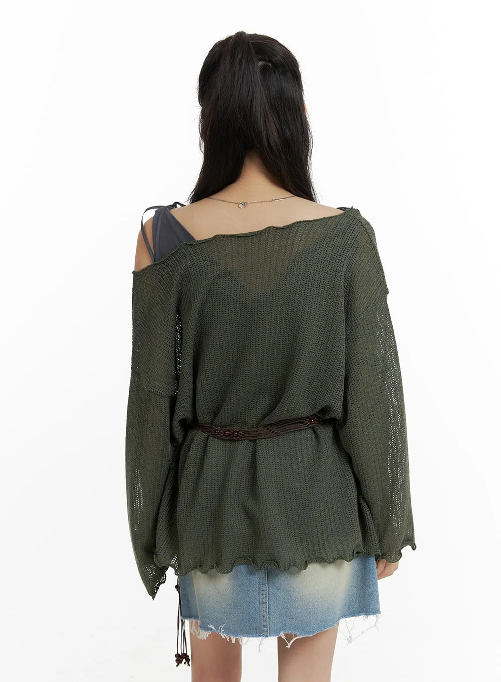 Sheer Oversized Knit Top CM405