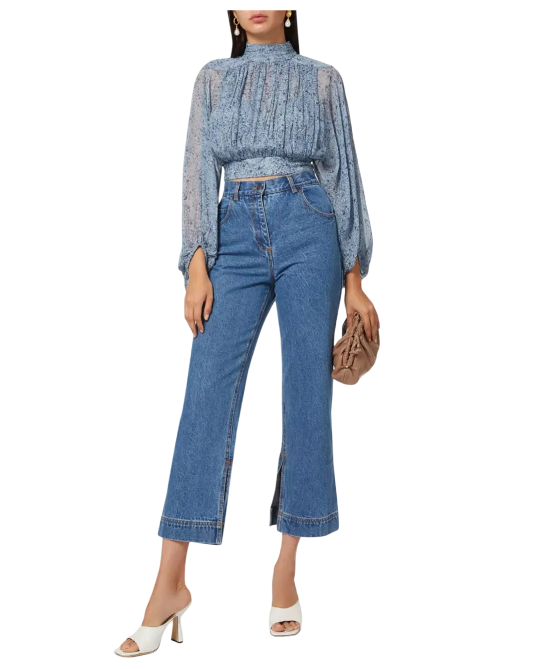 Size 8 - Shona Joy Blue Emily Straight Leg Split Hem Jeans