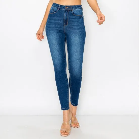 SKINNY JEANS LISOS TIRO ALTO 90286