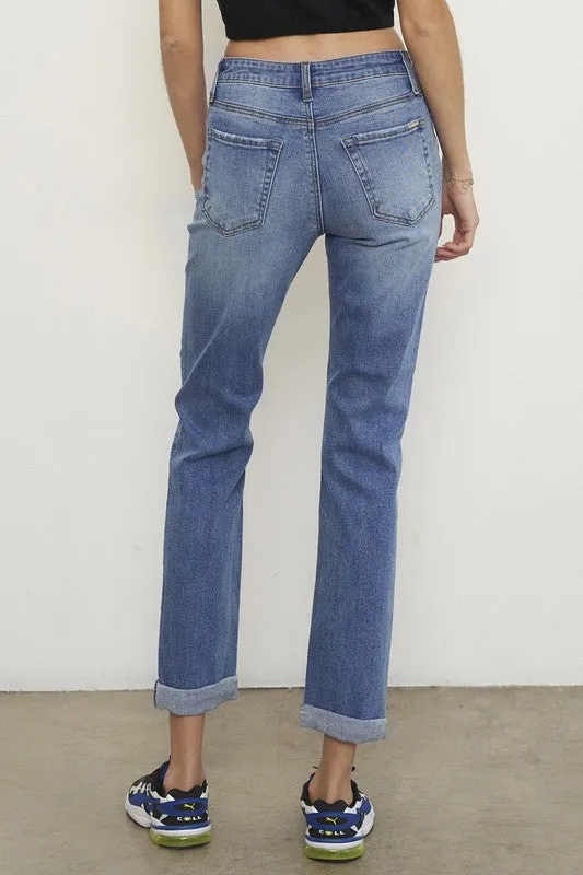 SLIM FIT BOYFRIEND JEANS