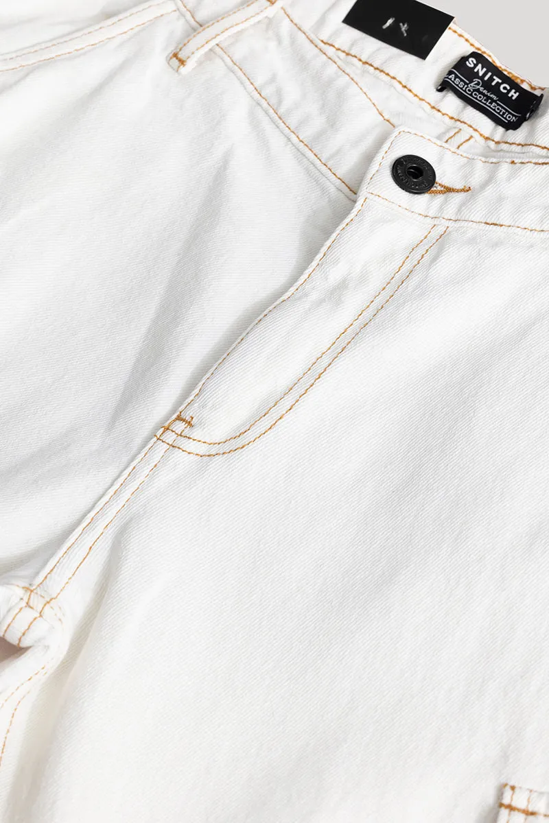 Slinger White Baggy Fit Jeans