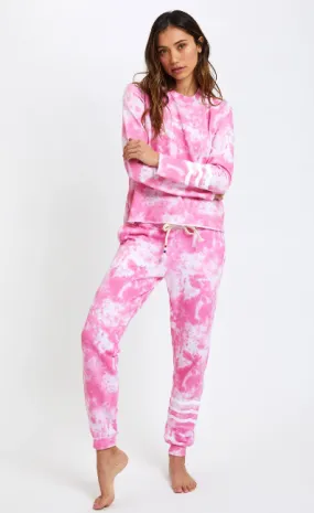 Sol Angeles Luxe Passion Pink Marble Jogger Pants for Stylish Comfort