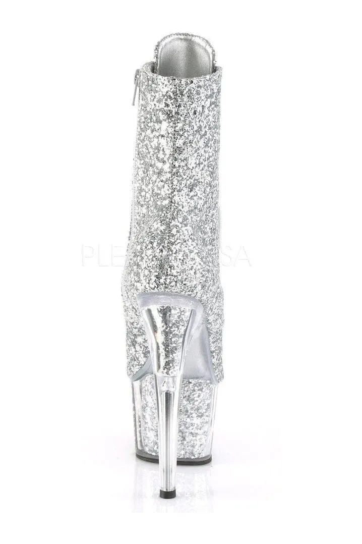 SS-ADORE-1021G Platform Ankle Boot | Silver Glitter