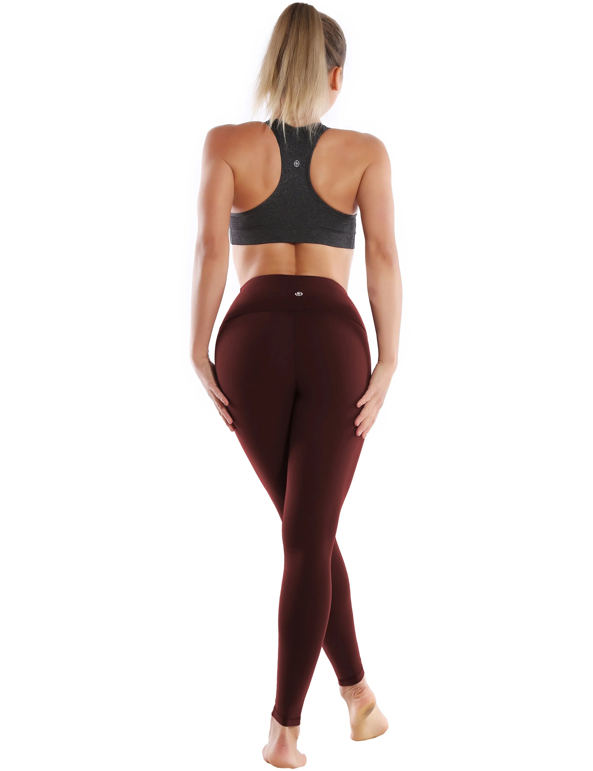 Super High Waist Yoga Pants mahoganymaroon