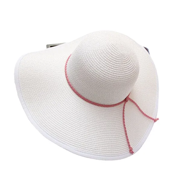 Women Summer Wide Birm Bucket Straw Hat Outdoor Travel Sunshade Visor Beach Hat