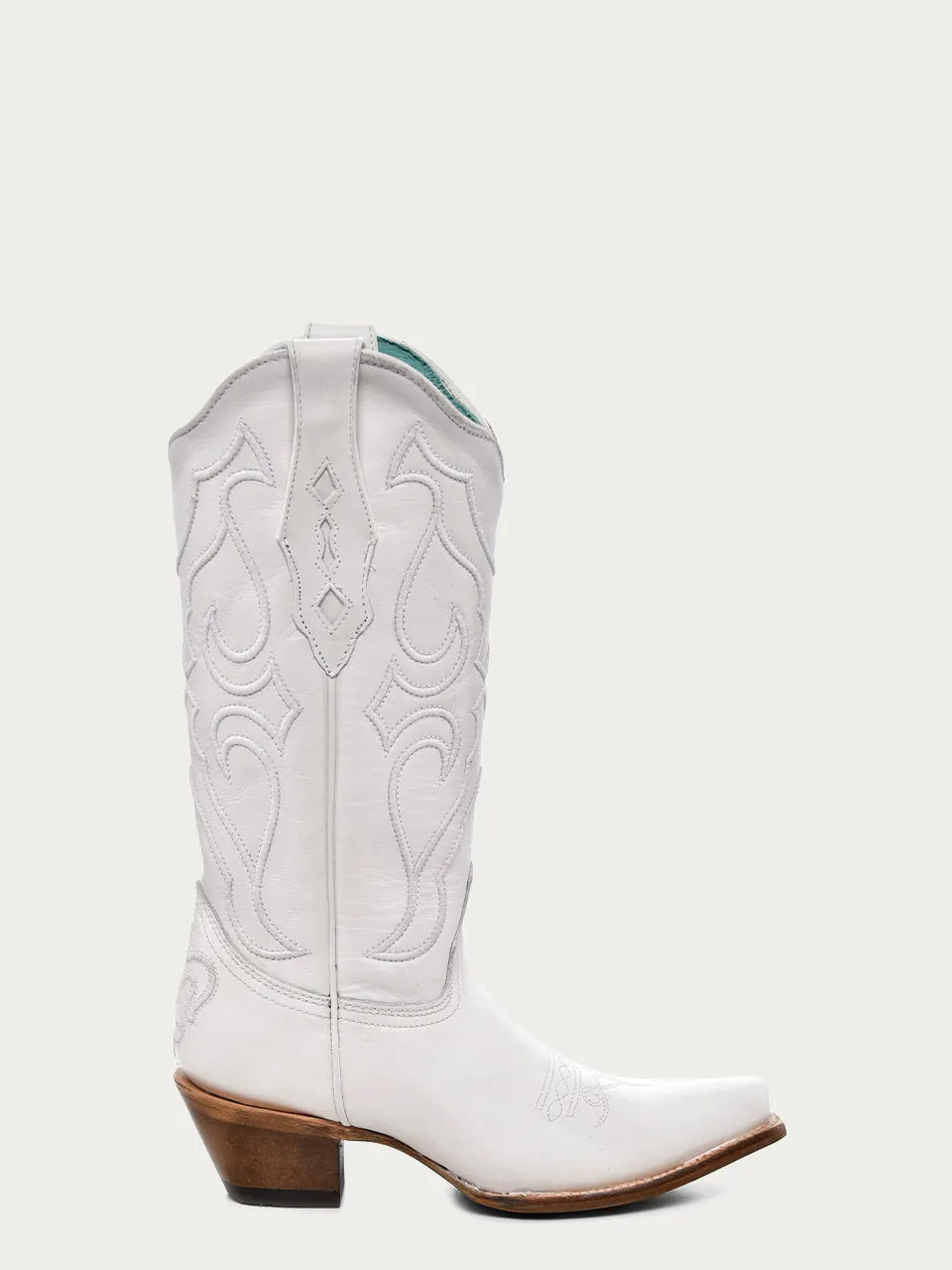 Z5046 - WOMEN'S EMBROIDERY WHITE SNIP TOE COWBOY BOOT