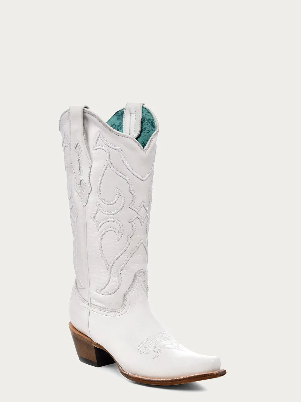 Z5046 - WOMEN'S EMBROIDERY WHITE SNIP TOE COWBOY BOOT