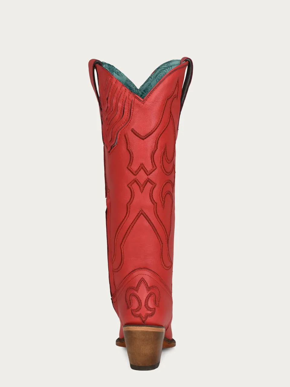 Z5076 - WOMEN'S RUBY RED EMBROIDERY TALL TOP SNIP TOE COWBOY BOOT